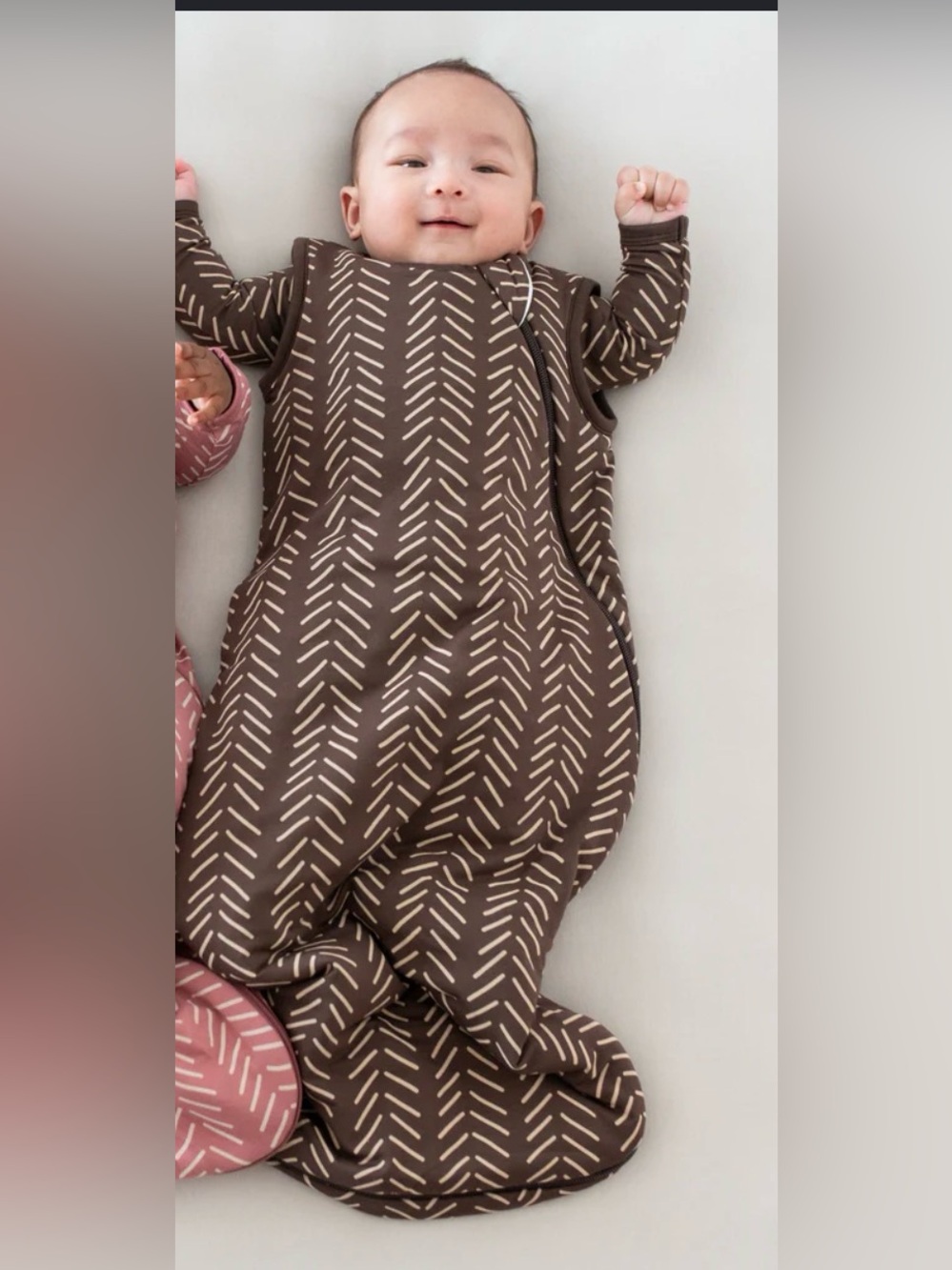 KYTE baby Espresso Herringbone Sleep Sack - 2.5 Tog size Medium